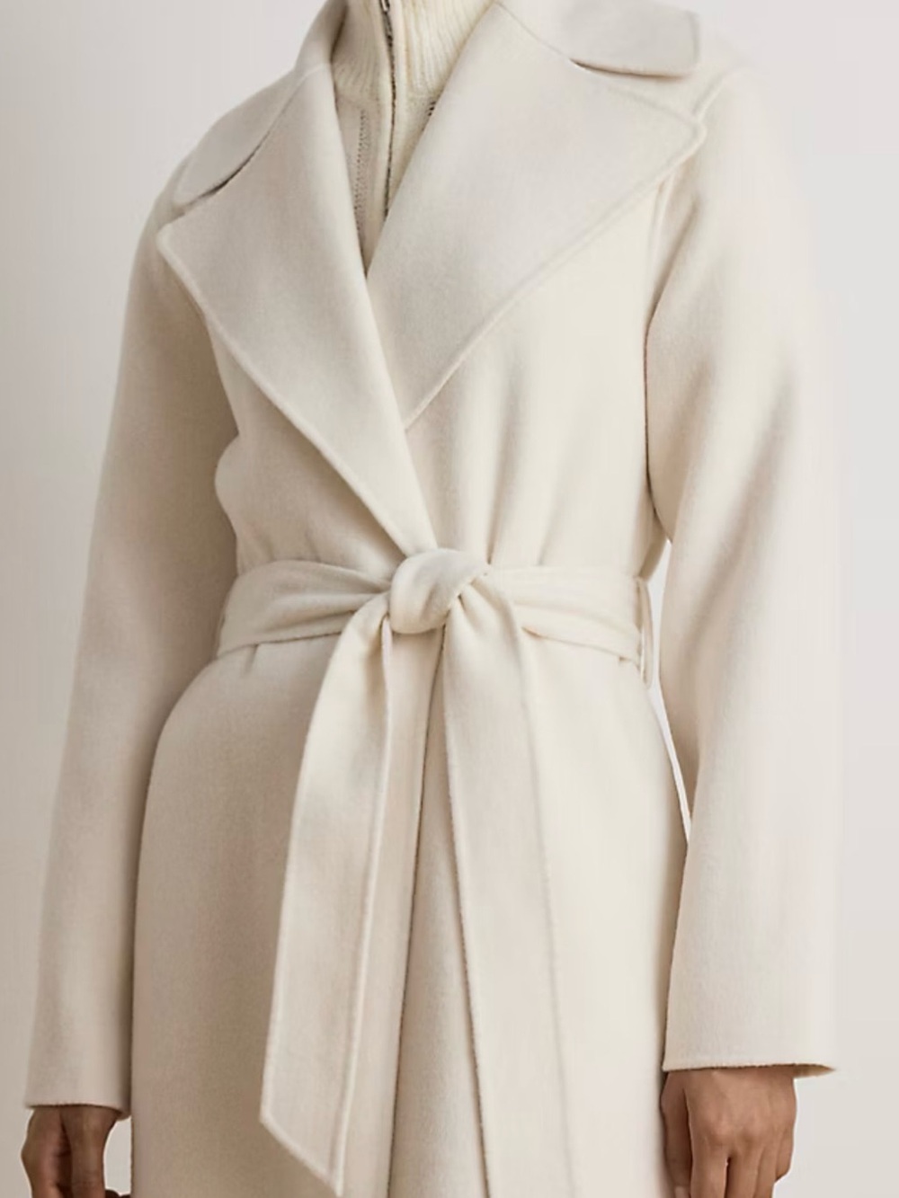 Ralph Lauren Cream Wrap Belted Long trench Coat - Picture 2 of 4